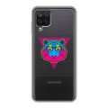 Полупрозрачный дизайнерский силиконовый чехол для Samsung Galaxy A12 Прозрачный тигр