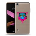 Полупрозрачный дизайнерский пластиковый чехол для LG X Style Прозрачный тигр