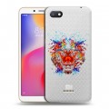 Полупрозрачный дизайнерский пластиковый чехол для Xiaomi RedMi 6A Прозрачный тигр