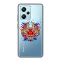 Полупрозрачный дизайнерский пластиковый чехол для Xiaomi RedMi Note 12 Pro Plus Прозрачный тигр