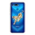 Полупрозрачный дизайнерский пластиковый чехол для Huawei Honor View 20 Прозрачный тигр