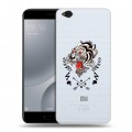 Полупрозрачный дизайнерский пластиковый чехол для Xiaomi Mi5C Прозрачный тигр