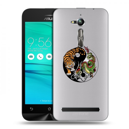 Полупрозрачный дизайнерский пластиковый чехол для ASUS ZenFone Go ZB500KL Прозрачный тигр