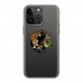 Полупрозрачный дизайнерский пластиковый чехол для Iphone 14 Pro Max Прозрачный тигр