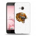 Полупрозрачный дизайнерский пластиковый чехол для HTC U Play Прозрачный тигр