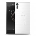 Полупрозрачный дизайнерский пластиковый чехол для Sony Xperia XZs Прозрачные надписи 1