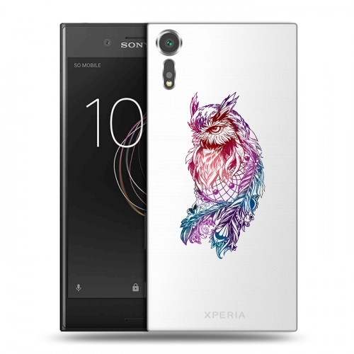 Полупрозрачный дизайнерский пластиковый чехол для Sony Xperia XZs Совы