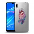 Полупрозрачный дизайнерский пластиковый чехол для Huawei Y6 (2019) Совы