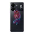 Полупрозрачный дизайнерский пластиковый чехол для Xiaomi Poco C65 Совы