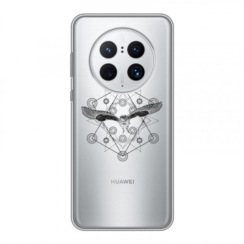 Полупрозрачный дизайнерский силиконовый чехол для Huawei Mate 50 Pro Совы