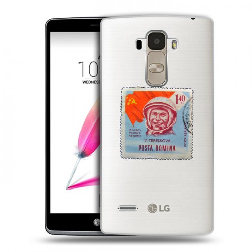 Полупрозрачный дизайнерский пластиковый чехол для LG G4 Stylus Флаг СССР