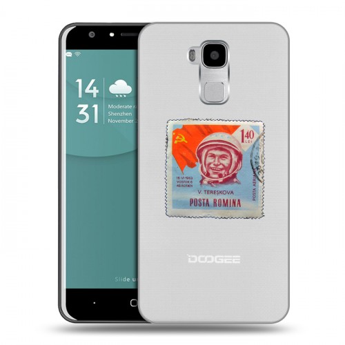 Полупрозрачный дизайнерский пластиковый чехол для Doogee Y6 Флаг СССР