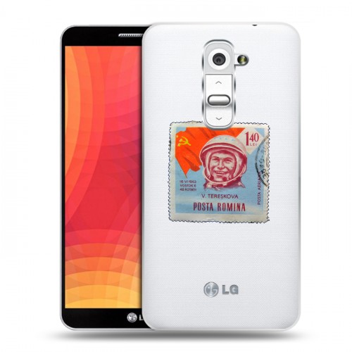 Полупрозрачный дизайнерский пластиковый чехол для LG Optimus G2 Флаг СССР