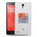 Полупрозрачный дизайнерский пластиковый чехол для Xiaomi RedMi Note Флаг СССР