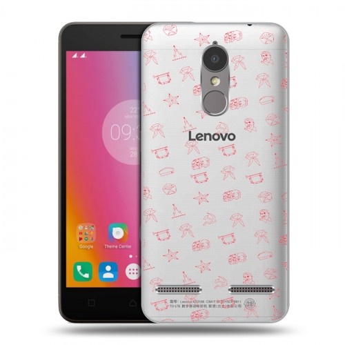 Полупрозрачный дизайнерский силиконовый чехол для Lenovo K6 Флаг СССР