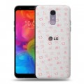 Полупрозрачный дизайнерский пластиковый чехол для LG Q7 Флаг СССР