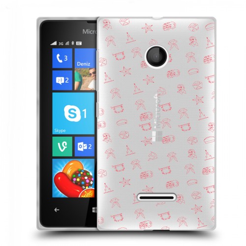 Полупрозрачный дизайнерский пластиковый чехол для Microsoft Lumia 435 Флаг СССР