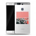 Полупрозрачный дизайнерский пластиковый чехол для Huawei P9 Plus Флаг СССР