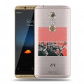 Полупрозрачный дизайнерский пластиковый чехол для ZTE Axon 7 Флаг СССР