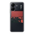 Полупрозрачный дизайнерский силиконовый чехол для Xiaomi Poco C65 Флаг СССР