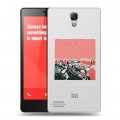 Полупрозрачный дизайнерский силиконовый чехол для Xiaomi RedMi Note Флаг СССР