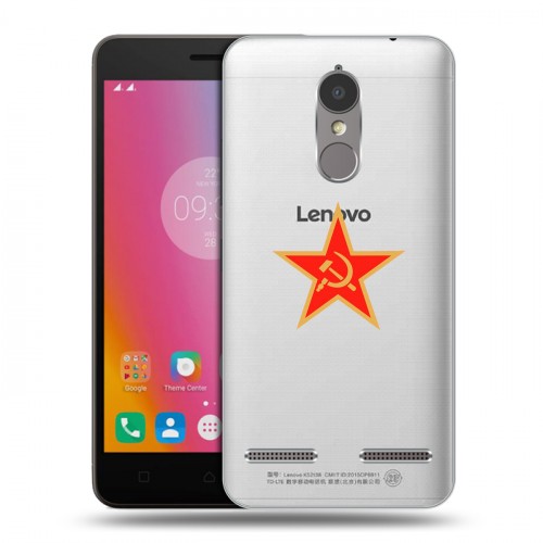 Полупрозрачный дизайнерский силиконовый чехол для Lenovo K6 Флаг СССР