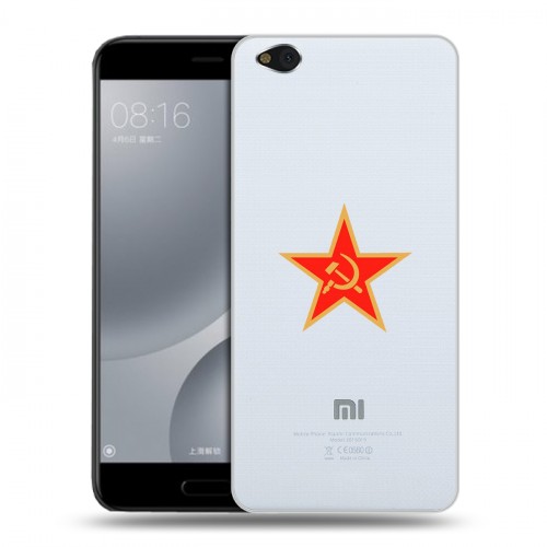 Полупрозрачный дизайнерский пластиковый чехол для Xiaomi Mi5C Флаг СССР