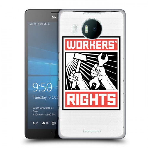 Полупрозрачный дизайнерский пластиковый чехол для Microsoft Lumia 950 XL Флаг СССР