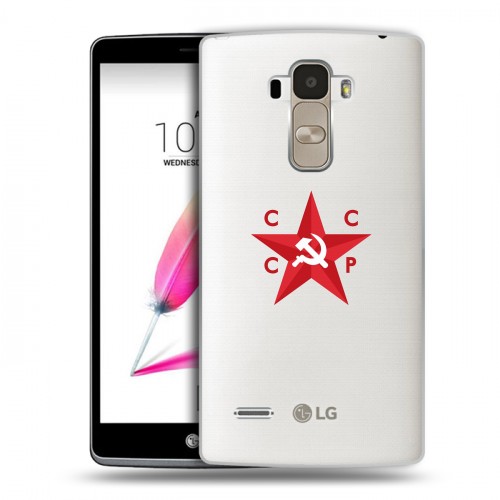 Полупрозрачный дизайнерский пластиковый чехол для LG G4 Stylus Флаг СССР