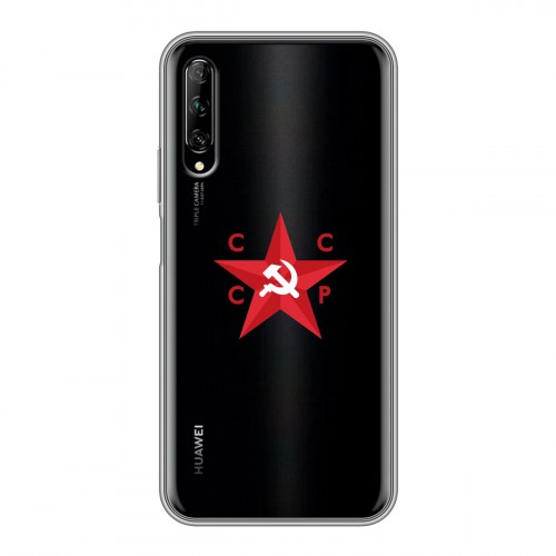 Полупрозрачный дизайнерский силиконовый чехол для Huawei Y9s Флаг СССР