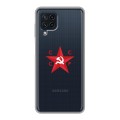 Полупрозрачный дизайнерский пластиковый чехол для Samsung Galaxy A22 Флаг СССР