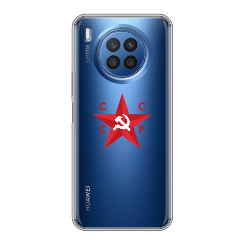 Полупрозрачный дизайнерский силиконовый чехол для Huawei Nova 8i Флаг СССР