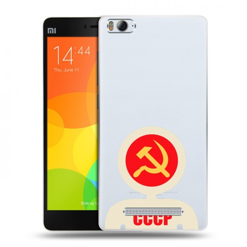 Полупрозрачный дизайнерский пластиковый чехол для Xiaomi Mi4i Флаг СССР