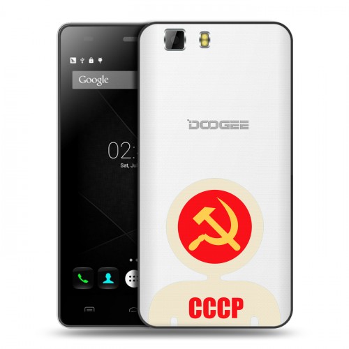 Полупрозрачный дизайнерский пластиковый чехол для Doogee X5 Флаг СССР