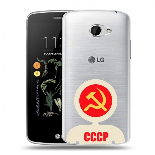 Полупрозрачный дизайнерский пластиковый чехол для LG K5 Флаг СССР