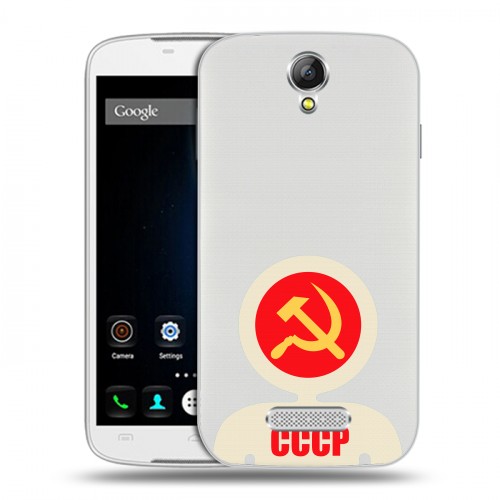 Полупрозрачный дизайнерский силиконовый чехол для Doogee X6 Флаг СССР