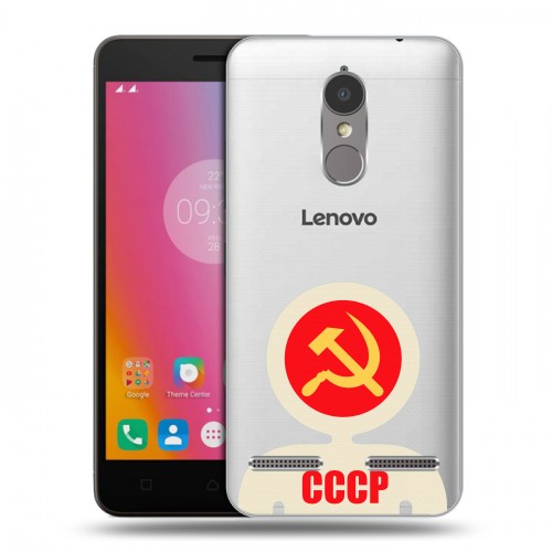 Полупрозрачный дизайнерский силиконовый чехол для Lenovo K6 Флаг СССР