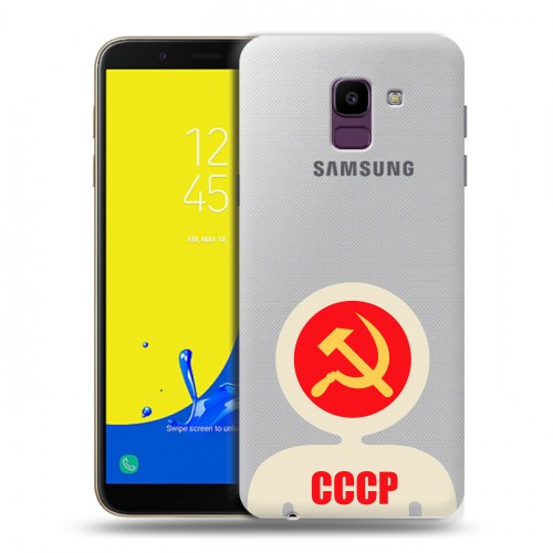 Полупрозрачный дизайнерский пластиковый чехол для Samsung Galaxy J6 Флаг СССР