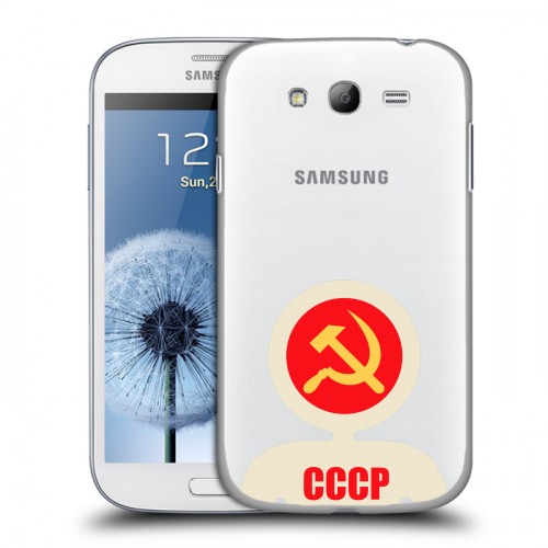 Полупрозрачный дизайнерский пластиковый чехол для Samsung Galaxy Grand Флаг СССР