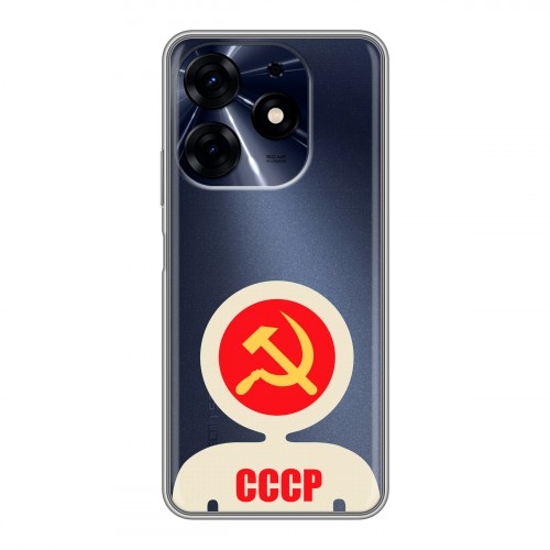 Полупрозрачный дизайнерский силиконовый чехол для Tecno Spark 10 Pro Флаг СССР