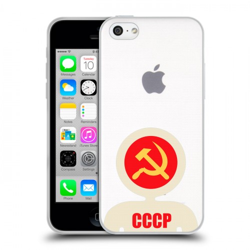 Полупрозрачный дизайнерский пластиковый чехол для Iphone 5c Флаг СССР