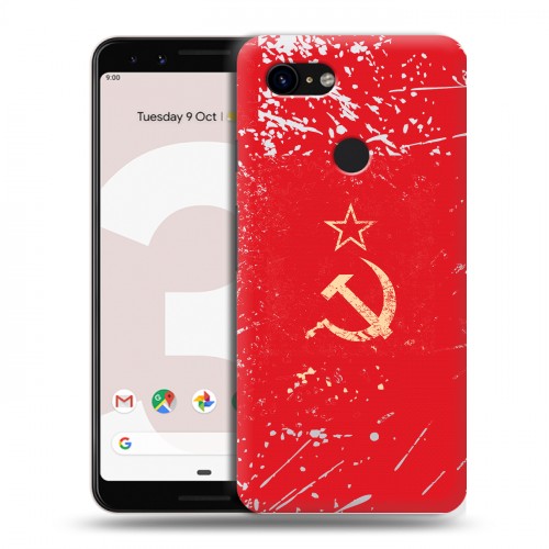 Полупрозрачный дизайнерский пластиковый чехол для Google Pixel 3 Флаг СССР