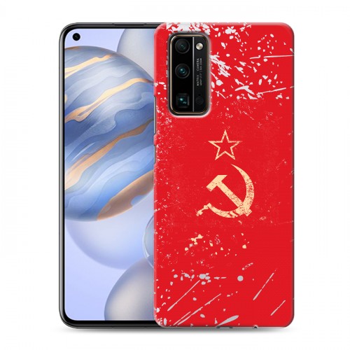 Полупрозрачный дизайнерский пластиковый чехол для Huawei Honor 30 Флаг СССР