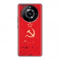 Полупрозрачный дизайнерский силиконовый чехол для Realme 11 Pro Флаг СССР