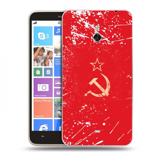 Полупрозрачный дизайнерский пластиковый чехол для Nokia Lumia 1320 Флаг СССР