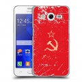 Полупрозрачный дизайнерский пластиковый чехол для Samsung Galaxy Core 2 Флаг СССР