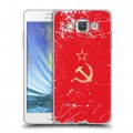 Полупрозрачный дизайнерский пластиковый чехол для Samsung Galaxy A5 Флаг СССР