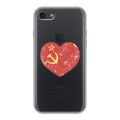 Полупрозрачный дизайнерский силиконовый чехол для Iphone 7 Флаг СССР