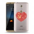 Полупрозрачный дизайнерский пластиковый чехол для ZTE Axon 7 Флаг СССР