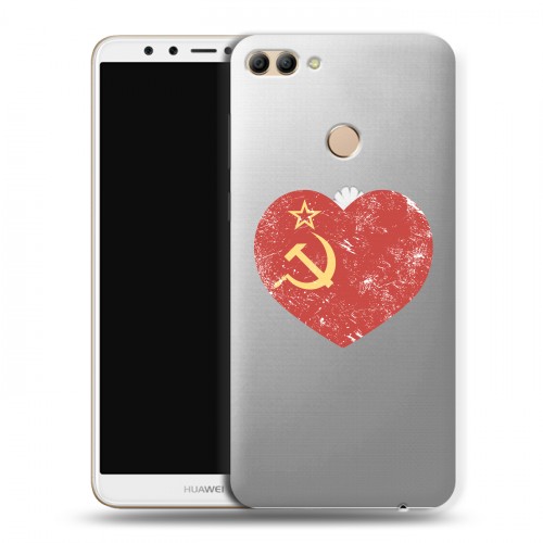 Полупрозрачный дизайнерский пластиковый чехол для Huawei Y9 (2018) Флаг СССР